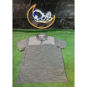 Puma‎ Dark Heather Gray Short Sleeve Preppy Golf Polo w/ Shirt Pocket Men's XXL
